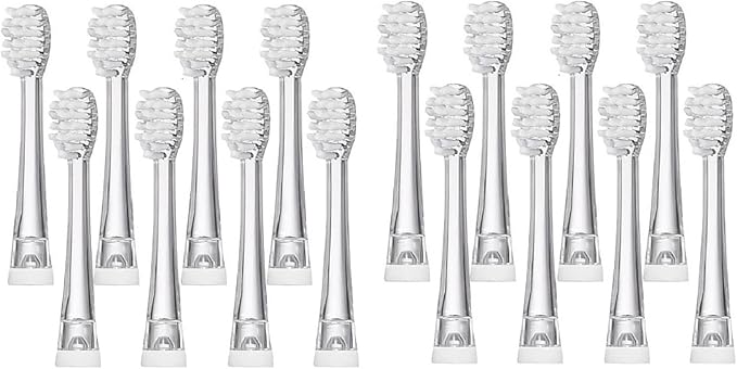 4/8/12/16 Pcs SG-831 Soft Bristle Replaceable Brush Heads Compatible for SG977/EK6/EK7/SG513 Electric Toothbrush Head(16 Pcs)