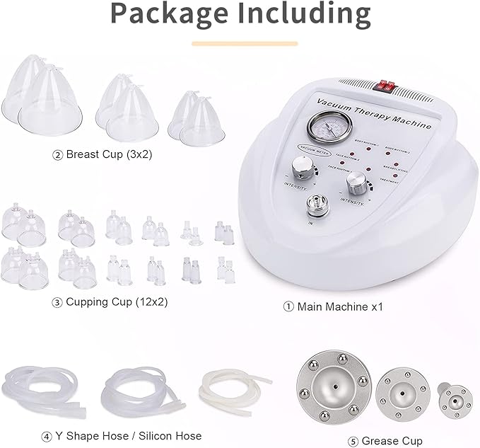 Yofuly Vacuum Therapy Machine Multifunctional Vacuum Therapy Cupping Machine Vacuum Cupping Machine with 30 Vacuum Cups and 3 Gua Sha Handles | 0-70 cmHg