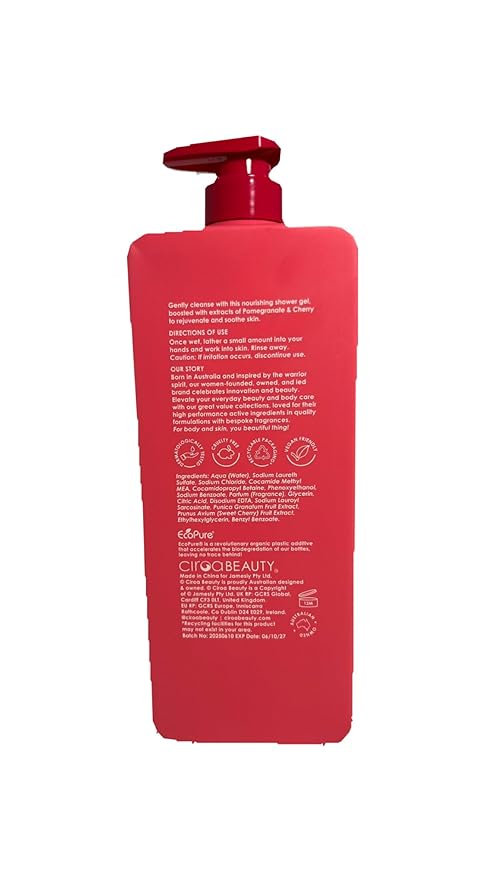 POMEGRANATE &amp CHERRY SHOWER GEL REJUVENATE &amp SOOTHE 1000ML/33.8FL.OZ.
