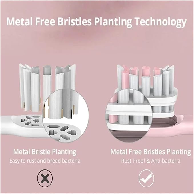 Compatible for X3 X5 X3U X1 V1 V2 Clean Brush Heads Replacement Head Bristle Sonic Electric Nozzles with Anti-dust Cap(2 Pink 3 White)