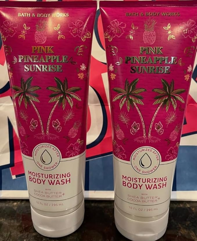 2 Pink Pineapple Sunrise Bath &amp Body wash