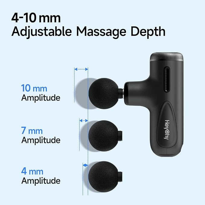 Super Mini Massage Gun Deep Tissue Muscle Massager with Adjustable Amplitude Portable Handheld Percussion Massager Quiet for Home Gym &amp Travel Dark Gray