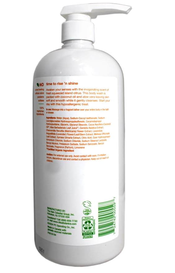 Very Emollient Bath &amp Shower Gel Island 32 fl oz (947 ml) Gel by Alba Botanica