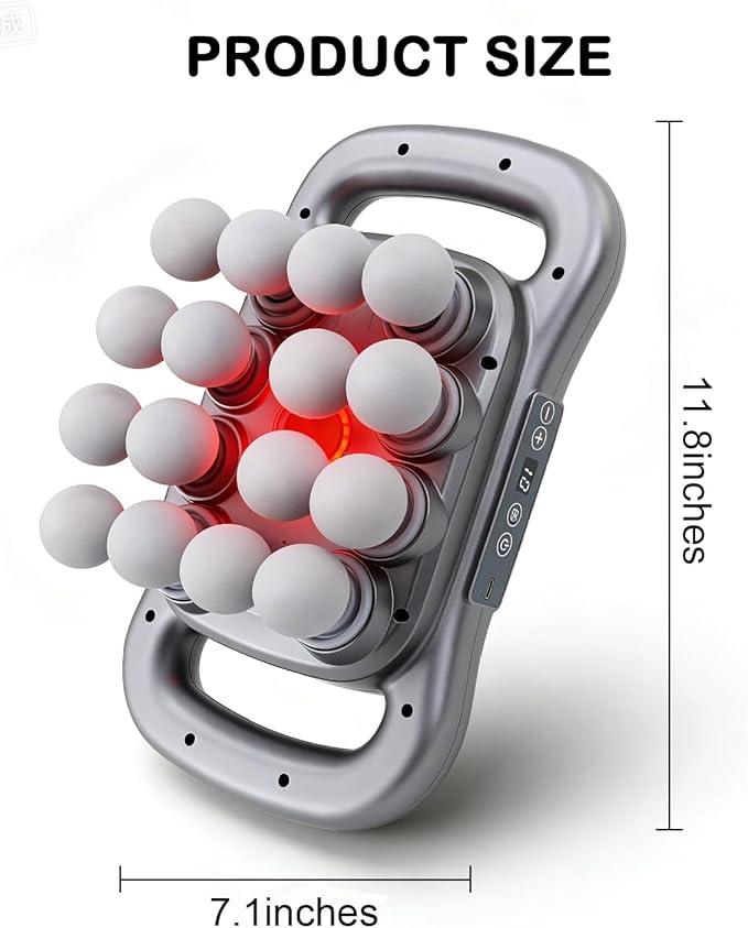 16 Head Massage Gun Set - Deep Tissue Percussion Massager with 9 Modes&ampLevels with Red Light Therapyfor BodyBackShouldersNeckLegsFootMassage Gun deep TissueBest Gift for WomenMenMom and