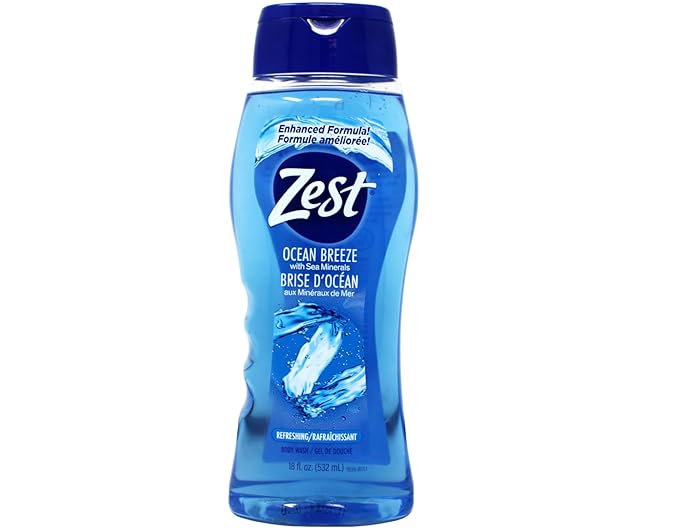 Zest Ocean Breeze with Sea Minerals Refreshing Body Wash 18 fl oz Aqua with Vitamin E Hydrating Body Wash 18 fl oz (6 of each)
