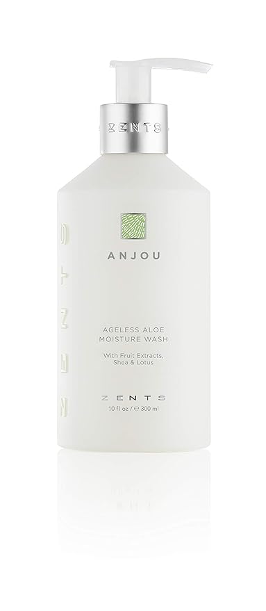 Zents Hand &amp Body Wash (Anjou Fragrance) | Hydrating Anti-Aging Cleanser with Organic Shea Butter &amp Aloe for Dry Skin | Gentle &amp Nourishing | 10 fl oz