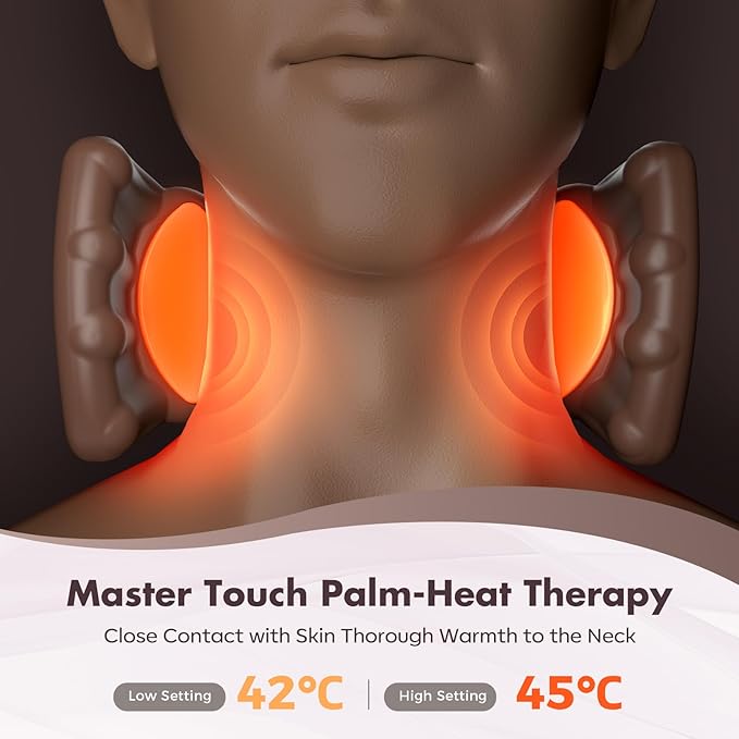 4D Neck MassagerShoulder Hot Compress Massager a wireless and portable massager that simulates human hand operationsuitable for relieving neck pain and relaxing muscleswith 3 adjustment modes.