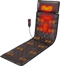 KOCASO PU Leather Full Body Massage Mat Multifunctional Massage Chair Pad with Heat Timer Shiatsu Neck Massager Carry Bag Earplugs Anti-Slip Bottom for Reclining Chair