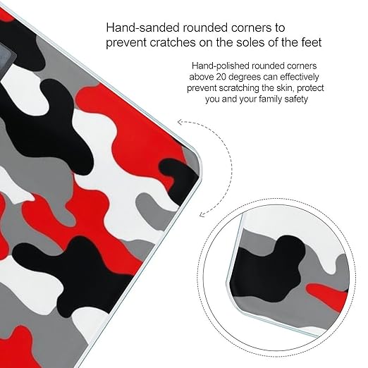 Digital Bathroom Weighing Scale Energy Saving Scale Smart Scale for Body Weight Military Red Camo Army Camouflage