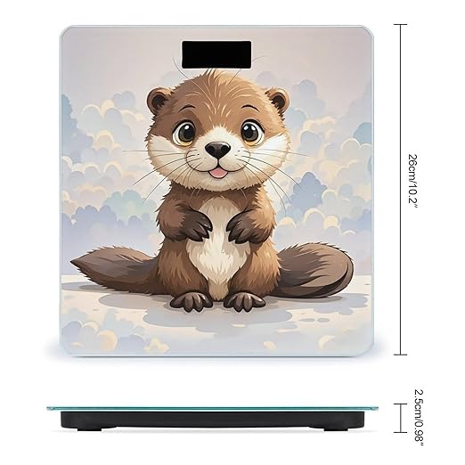 Cute Brown Otters Scale for Body Weight Smart Scales Digital Bathroom Scale High Precision Weighing Scales with Large Display Weighing Machine for People