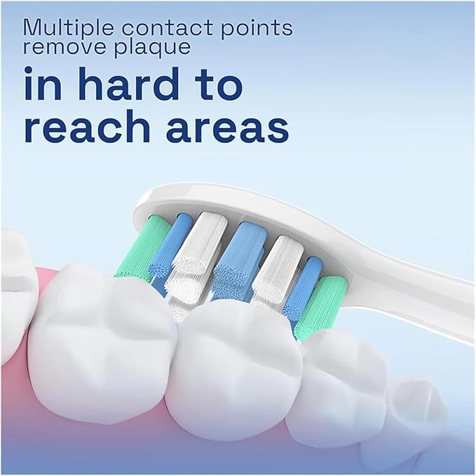 Compatible for Replacement Toothbrush Brush Heads Compatible with Philips Sonicare and More Click-on Handles 2100 4100 5100 5300 6100 6500 7500(White-4 Pcs)
