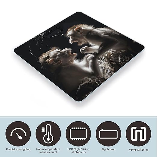 Little Monkey Playing Smart Scale for Body Weight Accurate Bathroom Scale with LED Display Digital Weight Scales Weighing Machine High Precision Scales for Bath Home