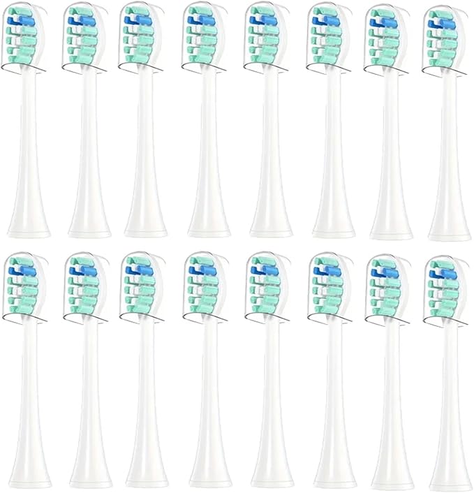 4/8/12/16Pcs Replacement Toothbrush HeadsCompatible for Philips Replacement Electric Brush Head 4100 6500 6100 7500 5300 1100(16pcs Green)