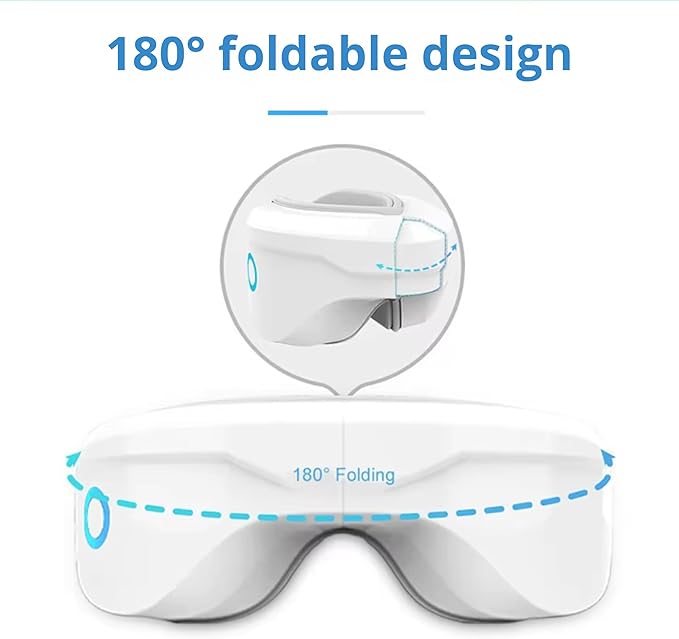 ME JO Eye Massager with Heat and Cooling – Eye Strain Relief – Birthday Gifts Eye Mask for Dry Eyes Sleep &amp Stress Relief for Women Men Mom &amp Dad