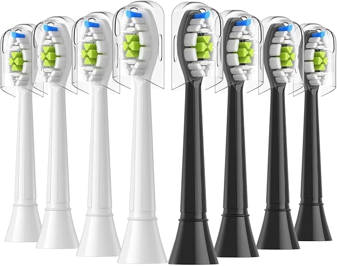 4/8/12/16pcs Replacement Toothbrush Heads Compatible For Philips Replacement Electric Brush Head 4100 6500 6100 7500 5300 1100(2White 2Black)