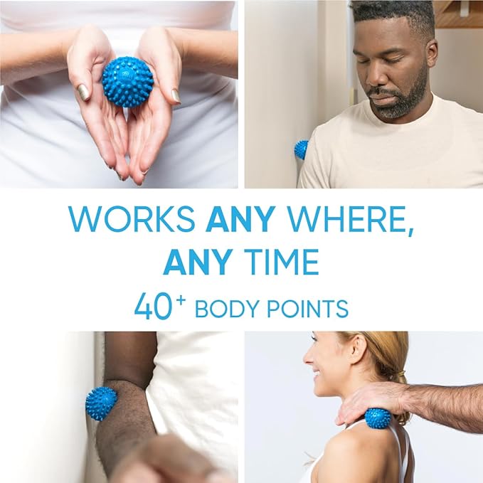 Dr. Cohen's acuball-Mini - Heatable Deep Tissue Massage Ball - Trigger Point Massage Therapy for Myofascial Release - Spiky Foot &amp Back Massager Ball for Targeted Pain Relief (Pack of 2)