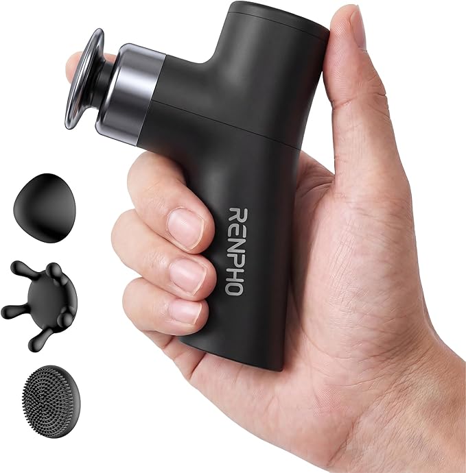 RENPHO Micro One Super Mini Massage Gun for Women Portable Travel Massager for Muscle Relief FSA Approved 4-Speed Percussion Massage Gun for Office Home &amp Daily Comfort HSA