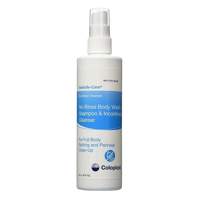 Bedside-Care Rinse-Free Shampoo and Body Wash 8.1 oz. Pump Bottle Unscented Coloplast 61761 - Case of 12