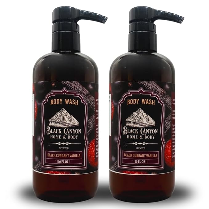 Black Canyon Black Currant Vanilla Scented Body Wash 16 Oz (2 Pack)