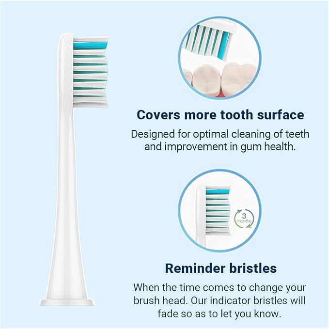 Sensitive Soft BristleCompatible for Phili Care Replacement Toothbrush Heads HX6053/64 Gentle Yet Effective Cleaning(16pcs Black)