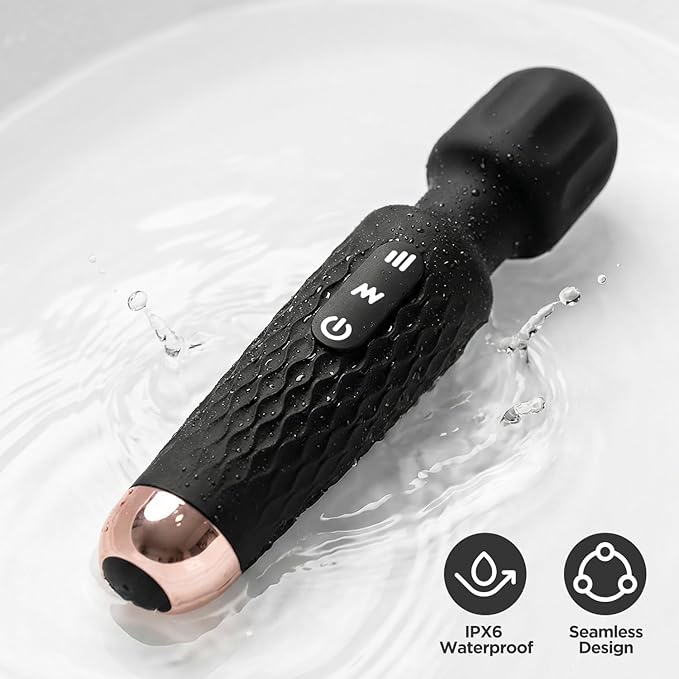 Personal Massager - 4H Max Runtime &amp Ultra-Quiet - Waterproof - 20 Modes 8 Speeds for Deep Tissue Back Massage Post-Workout Recovery and Neck Muscle Relaxation（LX-Blcak）