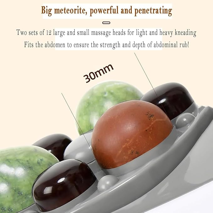 Tummy Kneading Instrument Electric Abdominal Massager 45°C Belly Hot Compress 12 Bianstones Assist Deep Massage for Abdominal Back Neck Legs