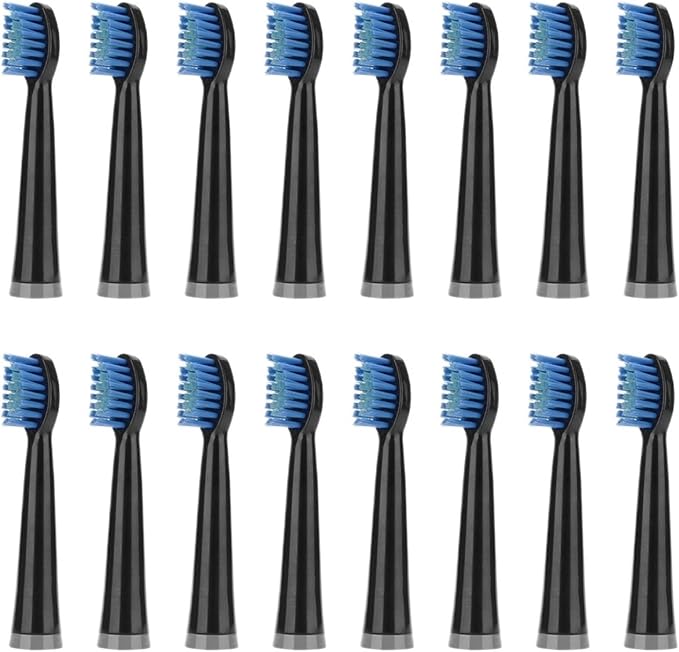 16pcs ectric Toothbrush Replacement HeadsCompatible for UPHYLIAN/KONKA/PHYLIAN Soft Brush Bristles Nozzles(16PCS Black)