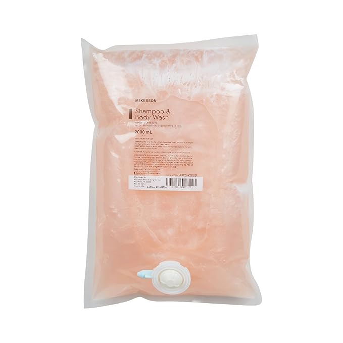 McKesson Body Wash and Shampoo Refill Bag Apricot Scent 2000 mL 4 Count