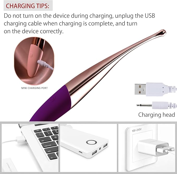 CHARMING Personal Wand Massager with Waterproof Vibration for Full Body Massage Use Promotes Essence Absorption Relieves Fatigue -Purple