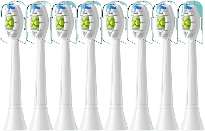 4/8/12/16pcs Replacement Toothbrush Heads Compatible for Philips Sonicare Soft Electric Brush Head 4100 6500 6100 7500 5(8pcs White)