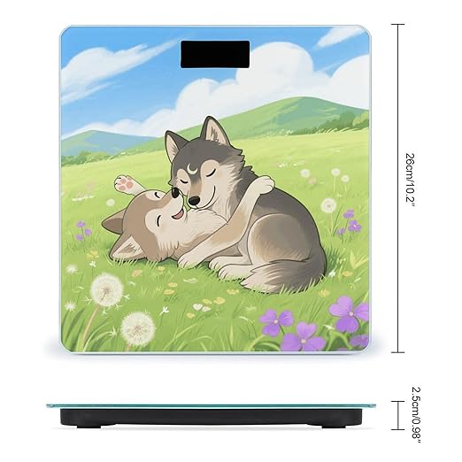 Two Wolf Hug Scale for Body Weight Sturdy Tempered Glass Weighing Scales with LCD Display Accurate Digital Bathroom Scale Convenient Body Fat Smart Scales Easy Read