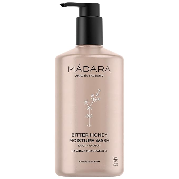 Mádara Moisture Body Wash 500ml – Bitter Honey Organic Hand &amp Body Cleanser with Meadowsweet &amp Bedstraw Hydrating &amp Soap-Free