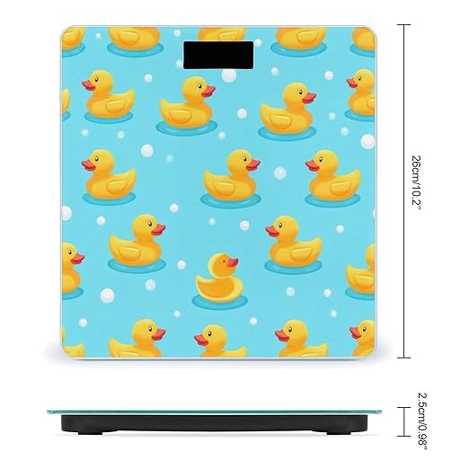 Women's Fashion Automatic Switch Digital Bathroom Weighing Scale Smart Scale Cute Funny Bubbles Blue Yellow Rubber Ducks