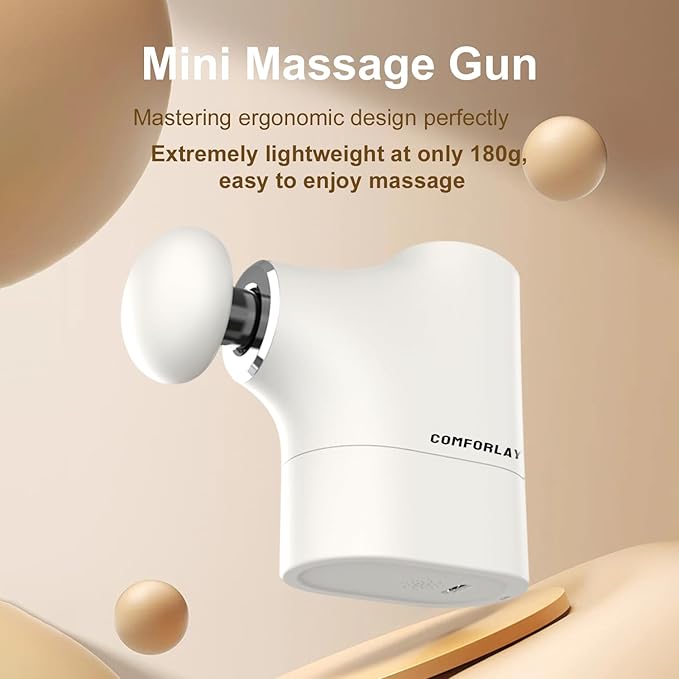 Portable Mini Massage Gun Percussion Deep Tissues Muscle Massager Compact Sports Travel Massage Gun Portable Handheld Massager for Home Gym Office Outdoors