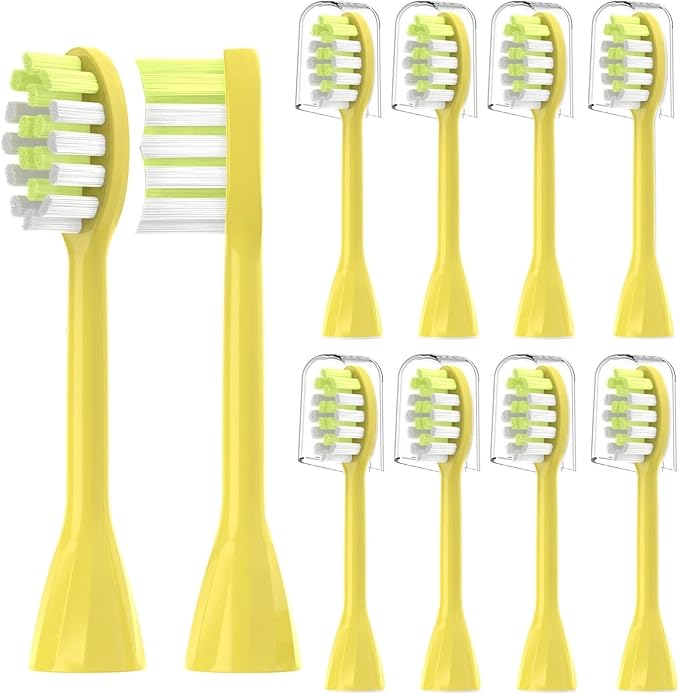 4Pack Replacement Toothbrush HeadsCompatible for Ph One Soni Care Electric Toothbrush Head HY1100 HY1200 BH1022(8pcs Yellow)