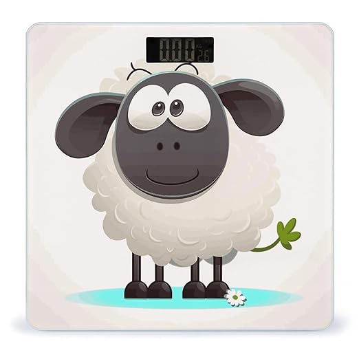 Digital Bathroom Scale for Body Weight Scale with Bright LCD Display High Accuracy Step-On Technology Auto On/Off Sheep Digital Scales 400 Lbs /180kg