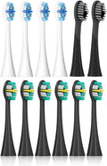 Compatible with Seago Electric Toothbrush Heads 12 Pieces Adult Toothbrushes 5 Modes Pressure Sensor IPX7 Waterproof with Holder C027(SG-C027-12PCS Black)