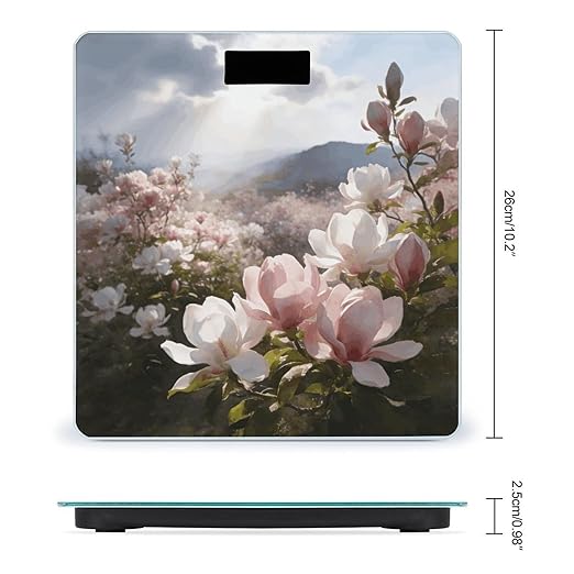 Magnolia Smart Scale for Body Weight Digital Bathroom Scale Toughened Glass Weight Scale with Large LCD Backlight Display High Precision Scales Weighing Machine