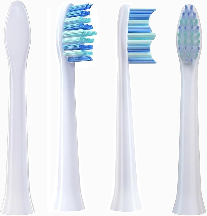 4 Pcs Replacement Brush HeadsCompatible for Huawei HiLink Lebooo Electric Toothbrush Head Teeth Cleaner and Plaque Removal with Dust Cover(Black)