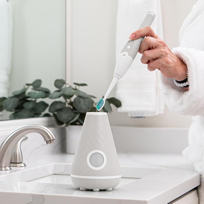 Tao Clean UV Sanitizing Sonic Toothbrush and Cleaning Station Electric Toothbrush Dual Speed Setting London Fog
