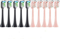 10PCS Replacement Brush Heads Compatible for SOOCAS X3/X3U/X5 Toothbrush Soft Suitable Vacuum Bristle Nozzles(5Black 5Pink)