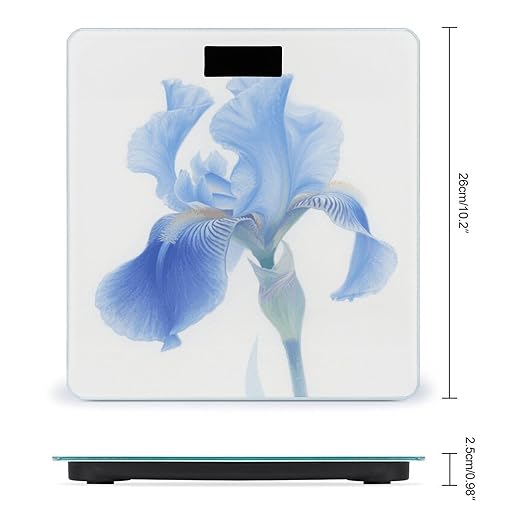 Blue Floral Weight Scale Large Digital Bathroom Scales with Bright LED Display Non Slip Digital Scale and Step On Fashion Weighing Machine for Body
