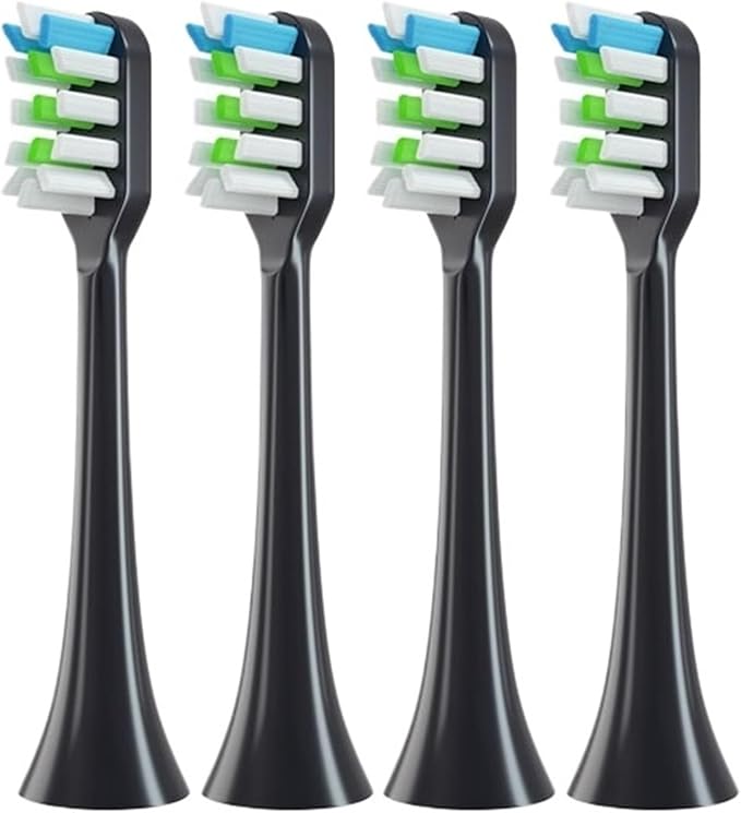 4-16Pcs Replacement Brush HeadsCompatible for SOOCAS X3/X3U/X5 Clean Soft Sonic Electric Toothbrush(16BlackBlue)