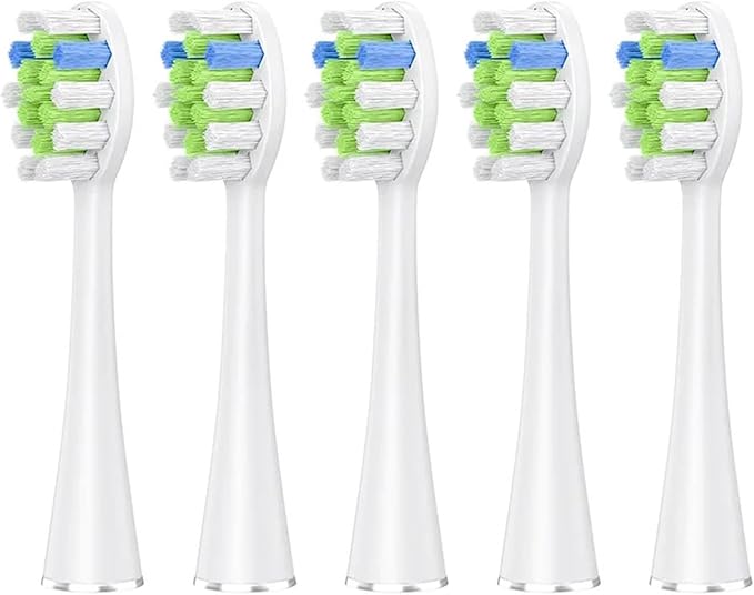 5 Pcs/10 Pcs Replacement Brush HeadsCompatible for AquaSonic Black Series Vibe Pro Duo Electric Toothbrush(5 pcs WT)
