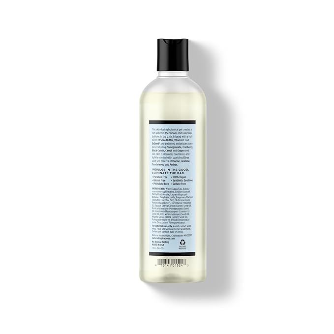 Natural Inspirations Sea Salt Citrus Moisturizing Bath &amp Shower Gel 12.5oz