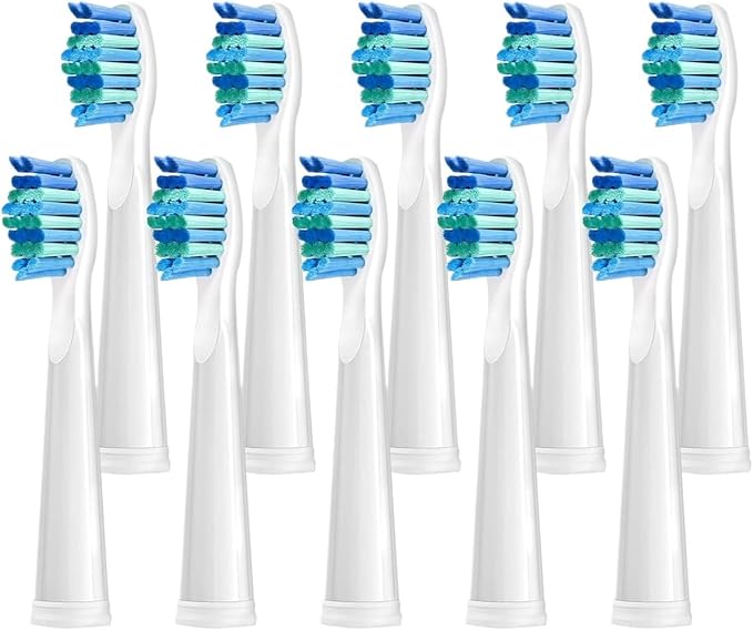 5/10 Pcs Replacement Brush Heads Compatibility for Seago Fairywill Electric Toothbrush Head Refill Tooth Clean(5 White 5Black)