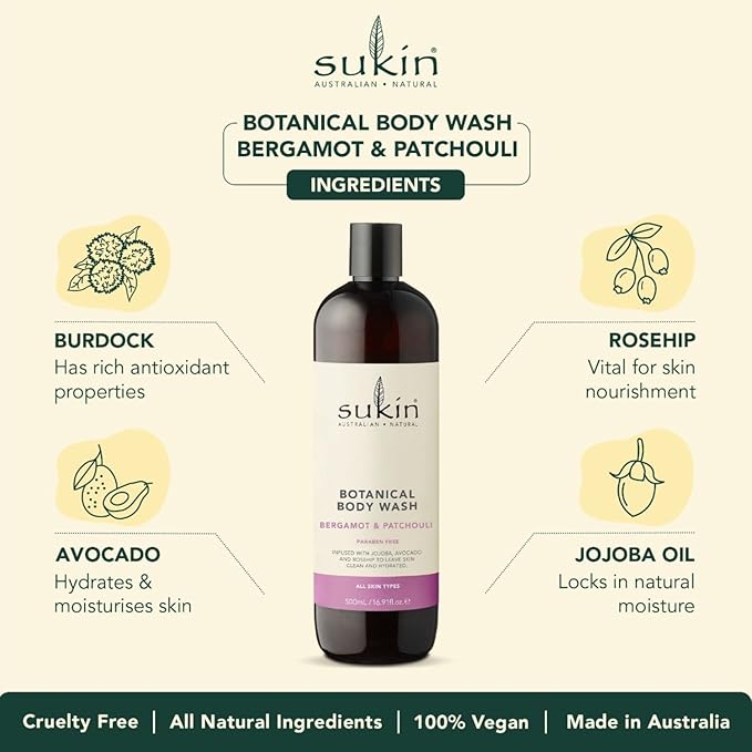 Sukin Natural Bergamot &amp Patchouli Botanical Body Wash 16.91 fl oz