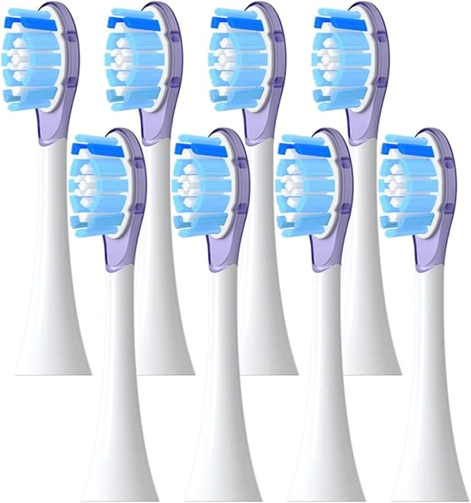 Compatible for Philips Diamond Series Replacement Brush Heads - HX6064/HX6930/HX6730 Sonic Toothbrush Vacuum Nozzle A3(8 Purple A3)
