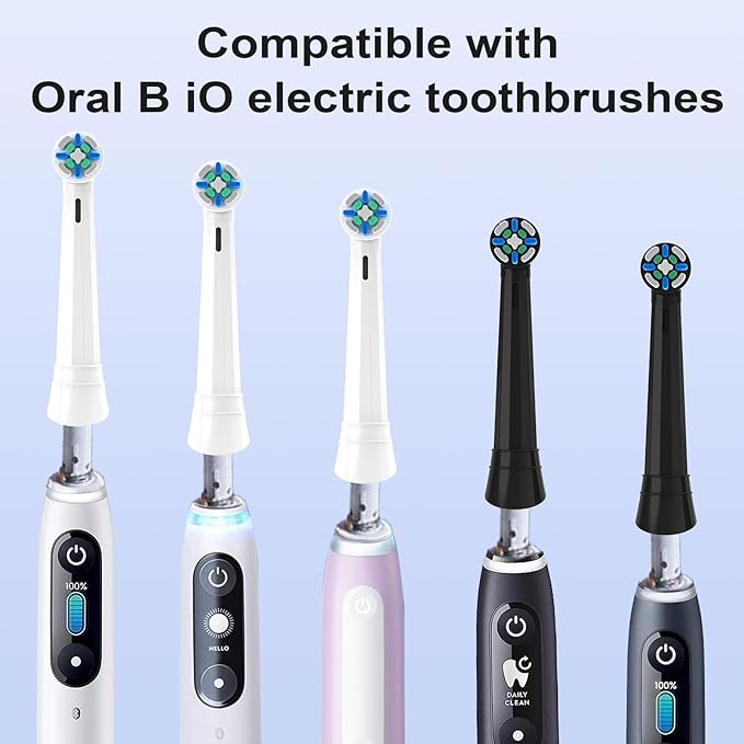 IO Replacement Heads Compatible with Oral B IO 2/3/4/5/6/7/8/9/10/Deep Clean Electric Toothbrushes Brush Heads Compatible with Oral B IO with Medium Bristles (12 Black)