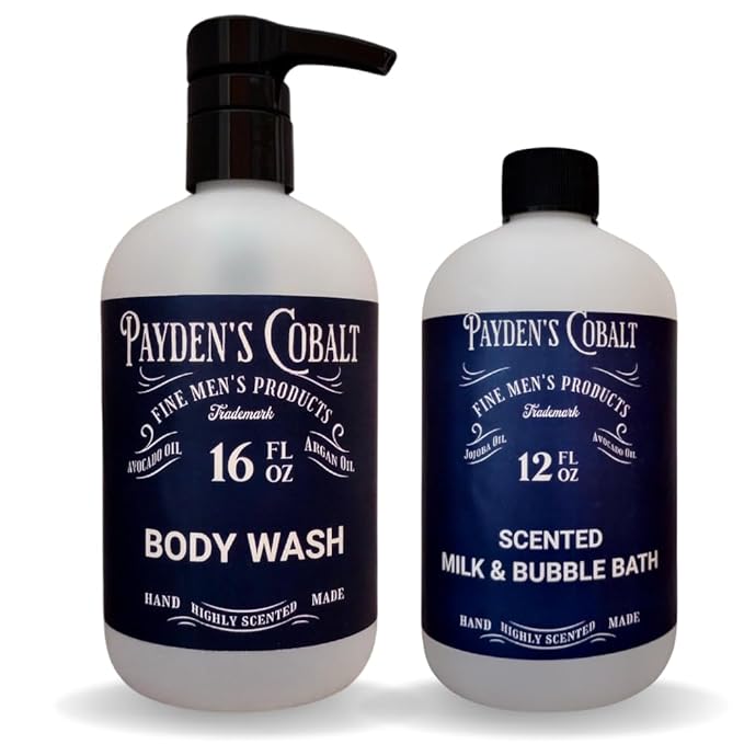 Payden's Cobalt Currant &amp Oakmoss For Men Scented Body Wash &amp Milk Bath Set